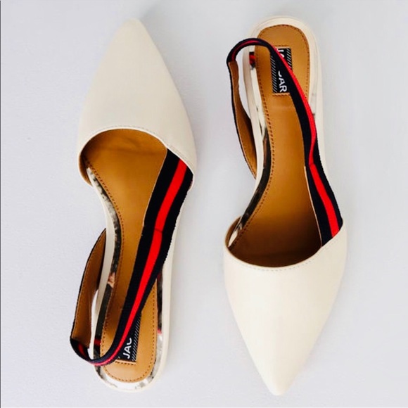 Jagger Shoes - 🆕 Jagger White Leather Pointed Toe Slingbacks
